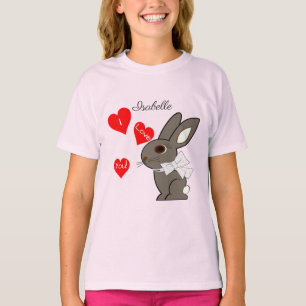 Valentine Rabbit "Jag Kärlek dig!" Flickor T-Shirt