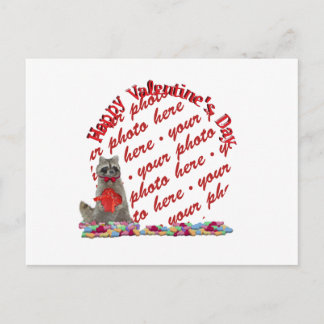 Valentine Raccoon ’Bandit’ Photo Ram Helg Vykort