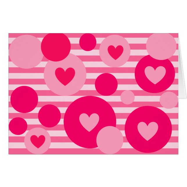 Valentine Rand Dots Hälsningskort (Framsidan Horizontal)