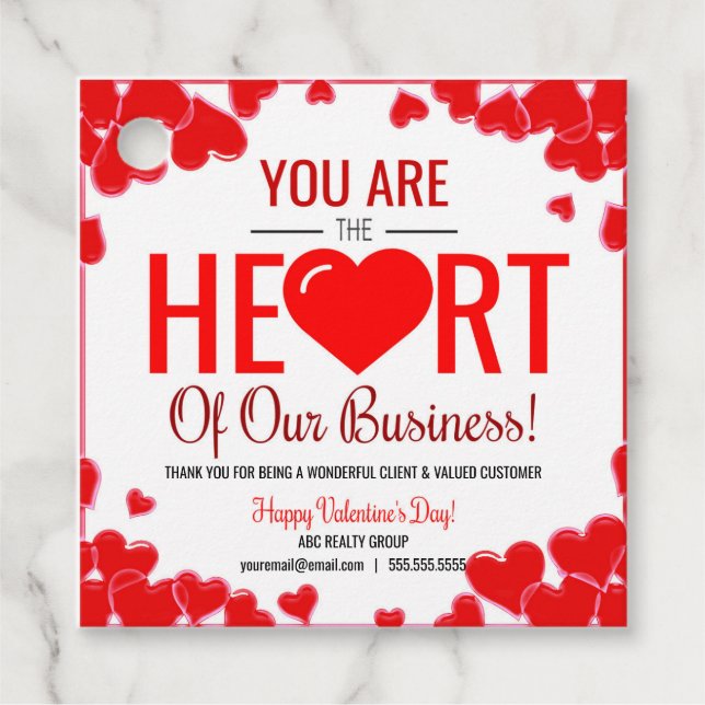 Valentine Realtor Märkre Gåvor Etiketter (Framsida)