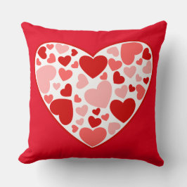 Valentine Red and Rosa Hjärtar i hjärtat Kudde