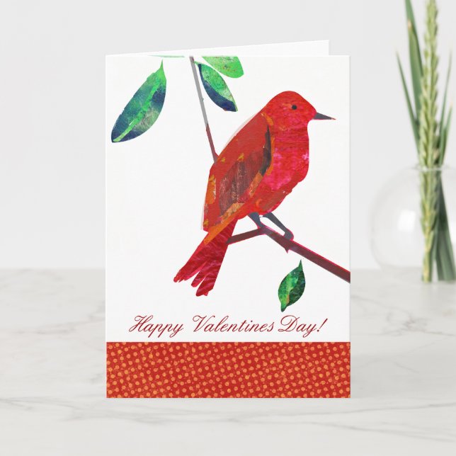 Valentine Red Bird Helgkort (Framsida)