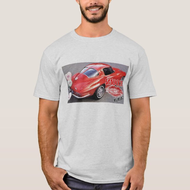 Valentine Red Corvette Classic Tee Shirt (Framsida)