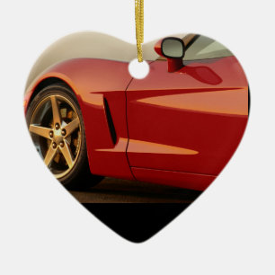 Valentine Red Corvette Julgransprydnad Keramik