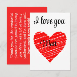Valentine Red Happy heart romance graphic Tack Kort