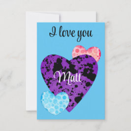 Valentine Red Happy hearts romance graphic Tack Kort