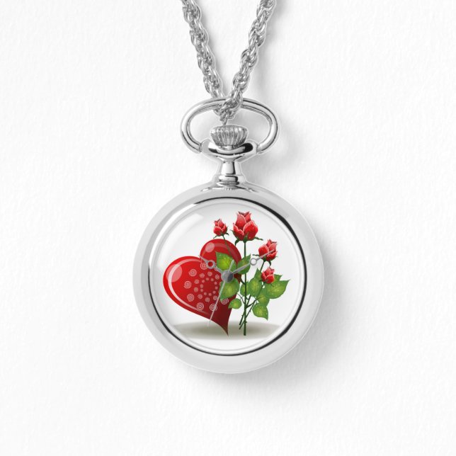 VALENTINE RED HEART AND RÖD ROS ARMBANDSUR (Framsida)