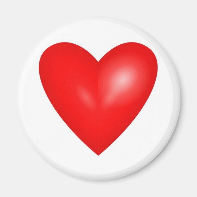 Valentine Red Heart Bröllop Magnet (Framsidan)