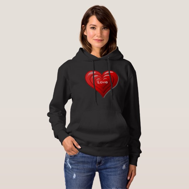 Valentine Red Heart Sweatshirt Tee Shirt (Hel framsida)
