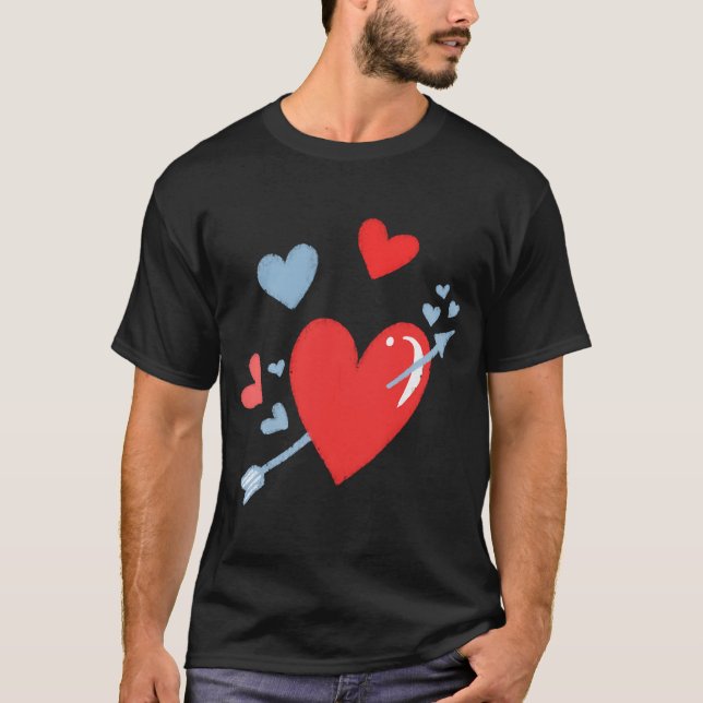 Valentine Red Hearts T Shirt (Framsida)