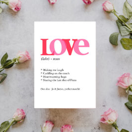 Valentine Red & Rosa Kärlek Typography Helgkort