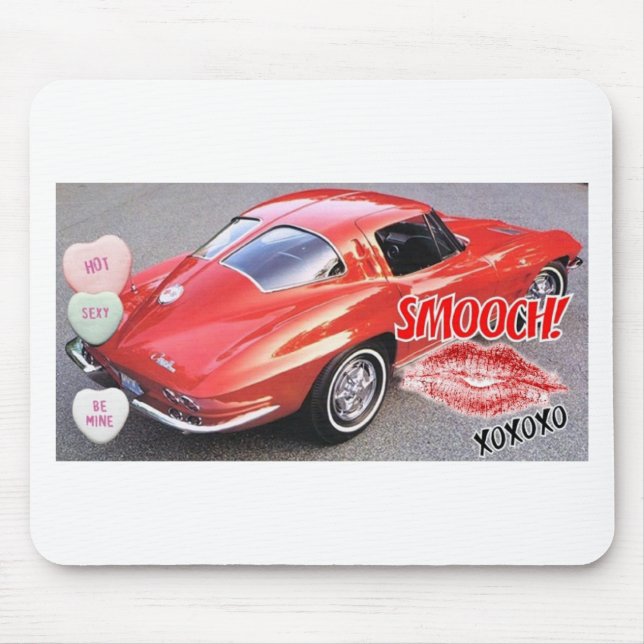 Valentine Red Split Window Corvette Classic Musmatta (Framsidan)