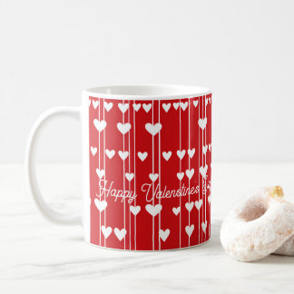 Valentine Red white Kärlek minimalis Kaffemugg