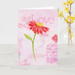 Valentine Religiösa Red Daisy Greeting Card Kort