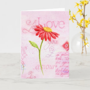 Valentine Religiösa Red Daisy Greeting Card Kort