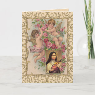 Valentine Religiösa Vintage St. Therese Catholic Helgkort
