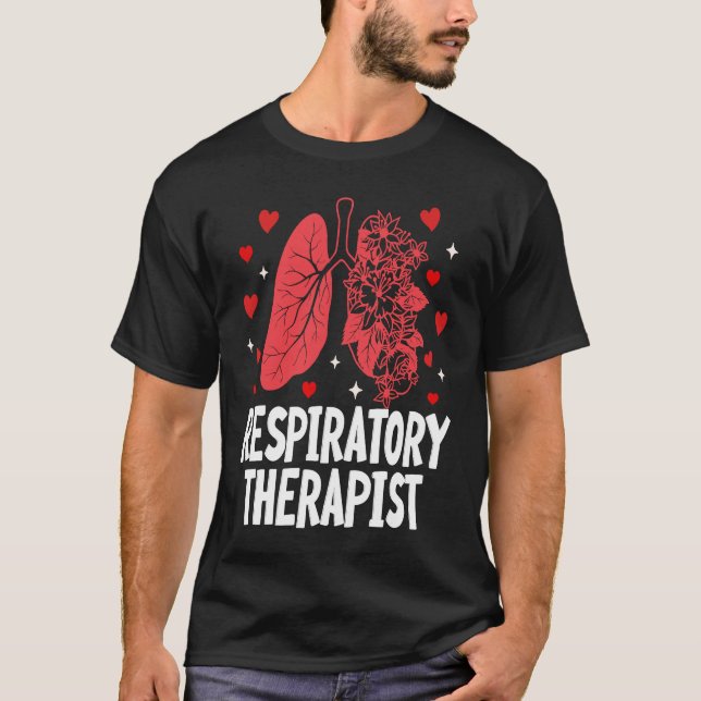 Valentine Respiratory Therapist RT Valentines day T Shirt (Framsida)