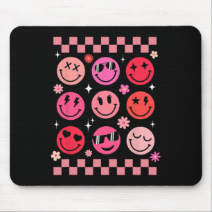 Valentine Retro Groovy Rosa Glad Ansikte Musmatta