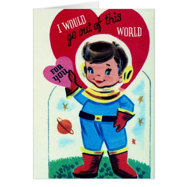 Valentine Retro Hälsningskort (Framsidan)