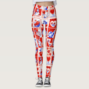 Valentine Retro Kärlek Hugs Cute Mönster Leggings