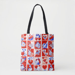 Valentine Retro Kärlek Hugs Cute Mönster Tygkasse