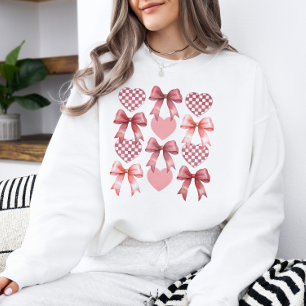 Valentine Retro Rutigt Hjärtcoquette-smycke T Shirt