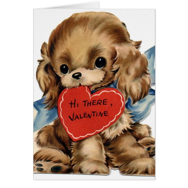 Valentine Retro Valp Hälsningskort (Framsidan)