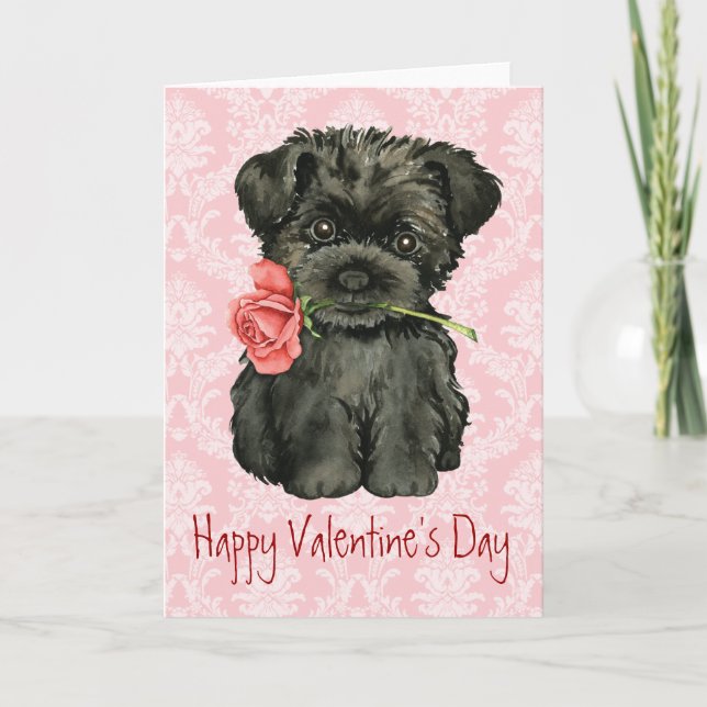 Valentine Ro Affenpinscher Helgkort (Framsida)