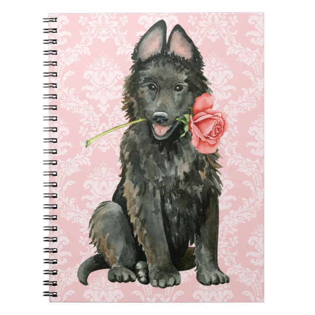 Valentine Ro belgiska Sheepdog Anteckningsbok Med Spiral (Framsidan)