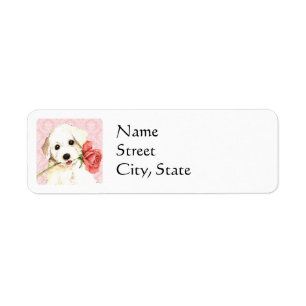 Valentine Ro Bichon Returadress Etikett