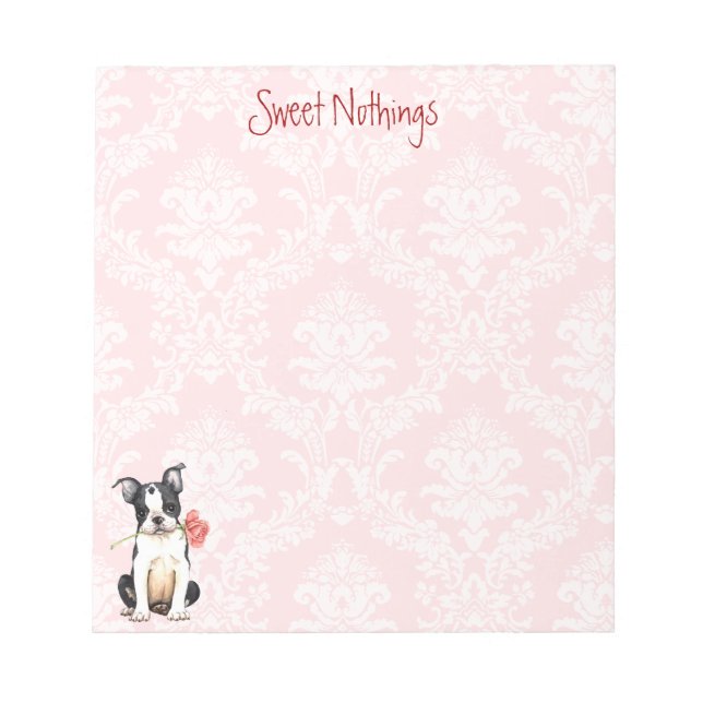 Valentine Ro Boston Terrier Anteckningsblock (Framsida)