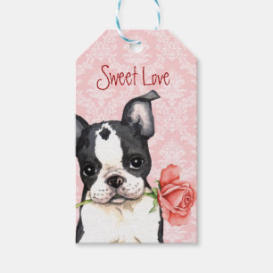 Valentine Ro Boston Terrier Presentetikett