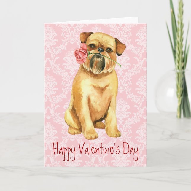 Valentine Ro Brussels Griffon Helgkort (Framsida)