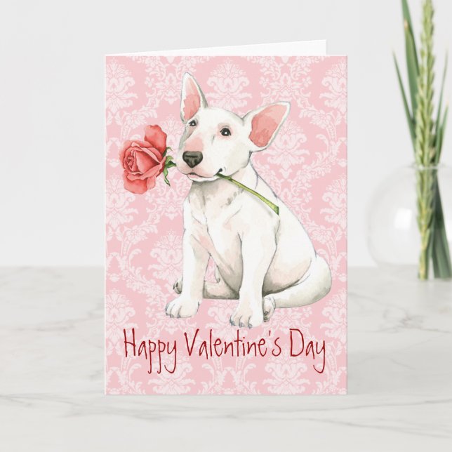 Valentine Ro Bull Terrier Helgkort (Framsida)