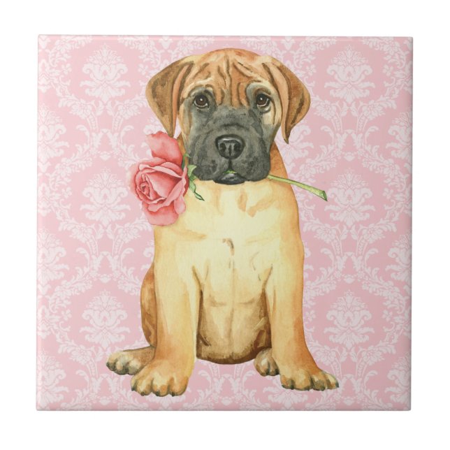 Valentine Ro Bullmastiff Tile Kakelplatta (Framsidan)