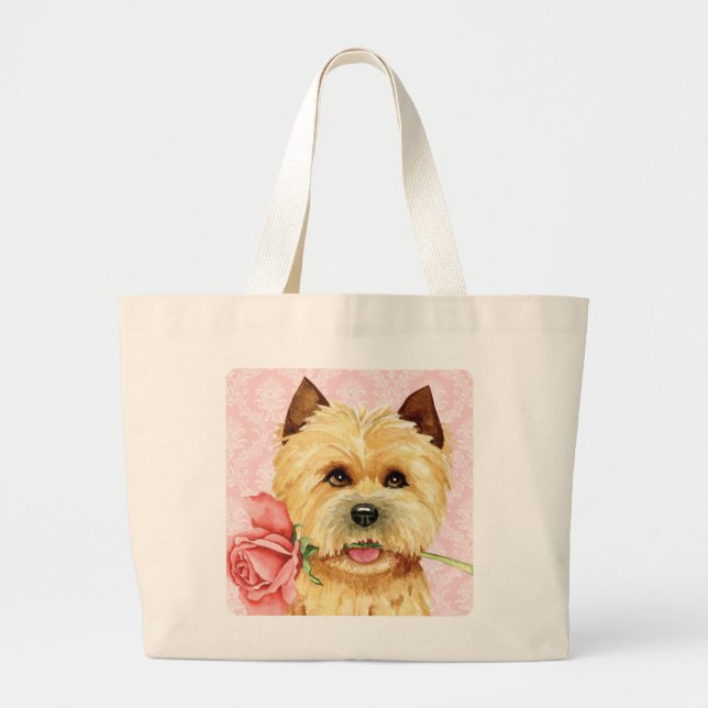 Valentine Ro Cairn Terrier Large Tote Bag Jumbo Tygkasse (Framsidan)