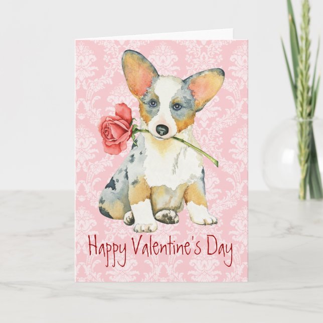 Valentine Ro Cardigan Welsh Corgi Helgkort (Framsida)