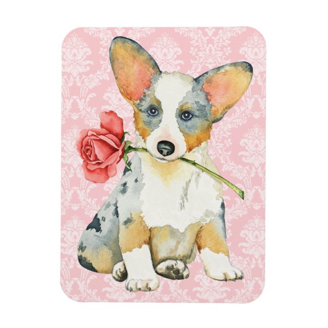 Valentine Ro Cardigan Welsh Corgi Magnet (Vertikal)