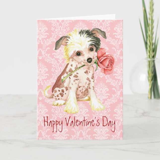 Valentine Ro Chinese Crested Helgkort (Framsida)