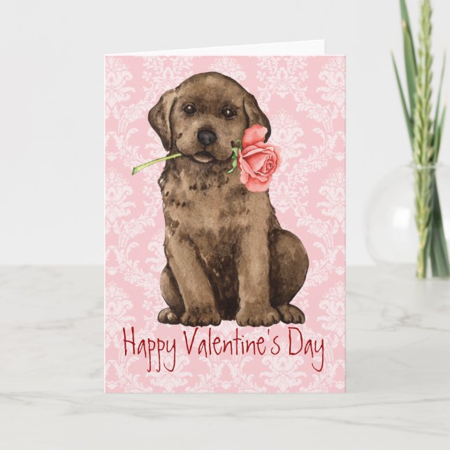 Valentine Ro Chocolate Lab Helgkort (Framsida)