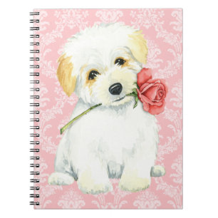 Valentine Ro Coton de Tulear Anteckningsbok Med Spiral