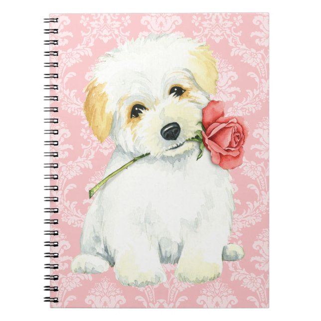 Valentine Ro Coton de Tulear Anteckningsbok Med Spiral (Framsidan)