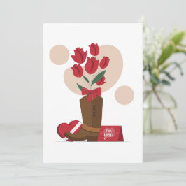Valentine Ro Cowboy Boot Julkort