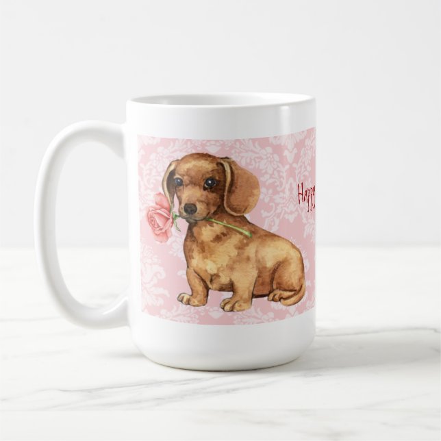Valentine Ro Dachshund Kaffemugg (Vänster)