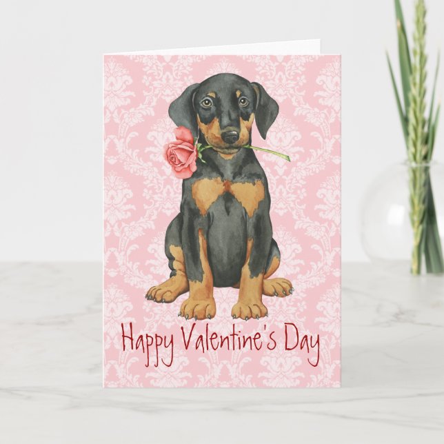 Valentine Ro Doberman Helgkort (Framsida)