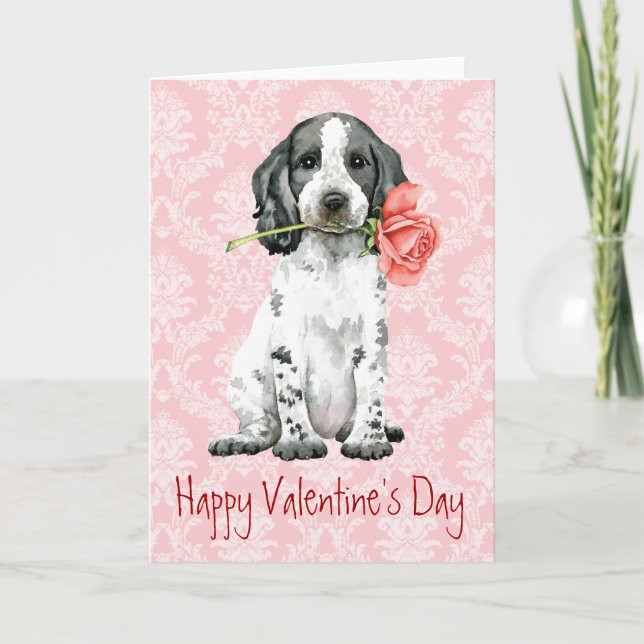 Valentine Ro English Cocker Spain Helgdag Card Helgkort (Framsida)