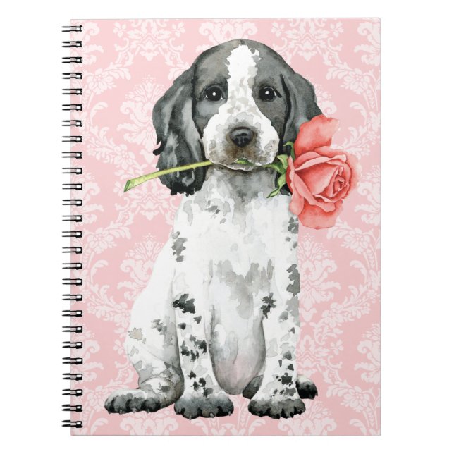 Valentine Ro English Cocker Spain Notebook Anteckningsbok (Framsidan)