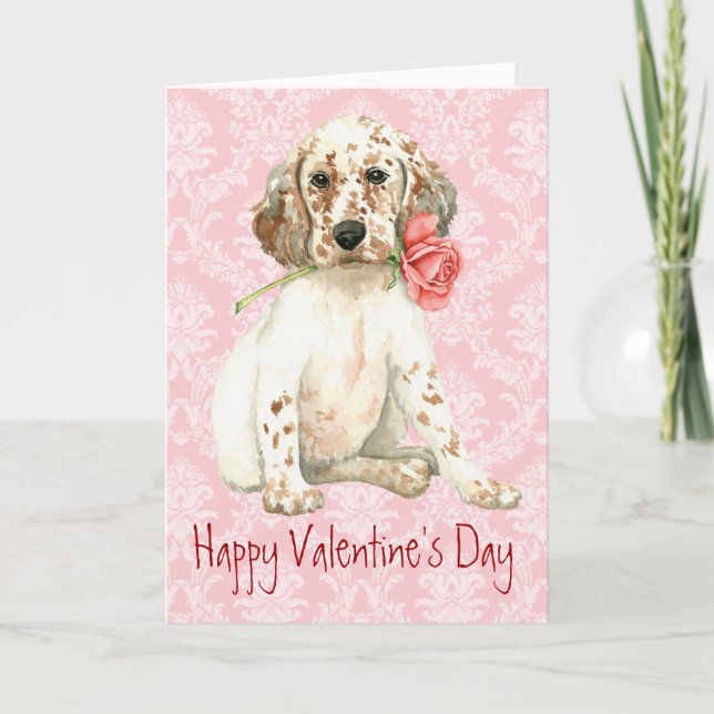 Valentine Ro English Setter Helgkort (Framsida)