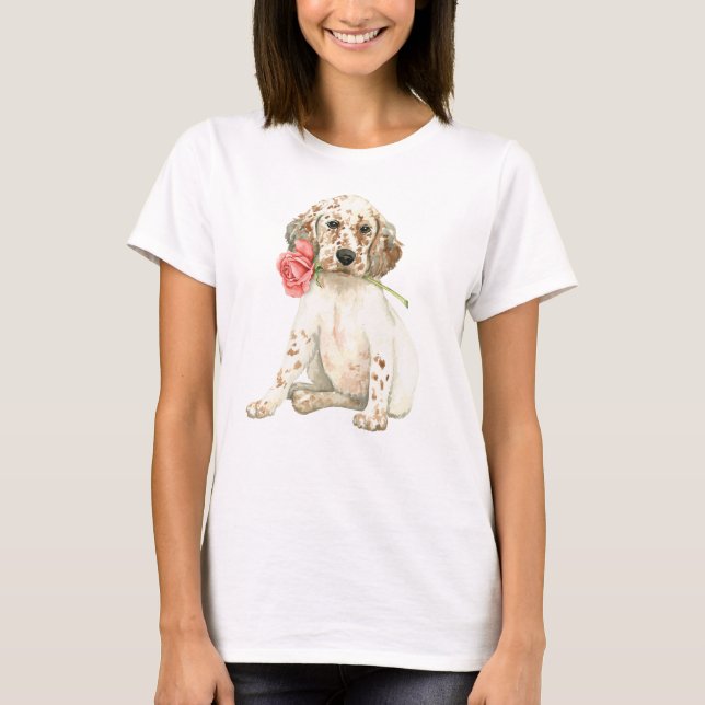 Valentine Ro English Setter T-Shirt (Framsida)