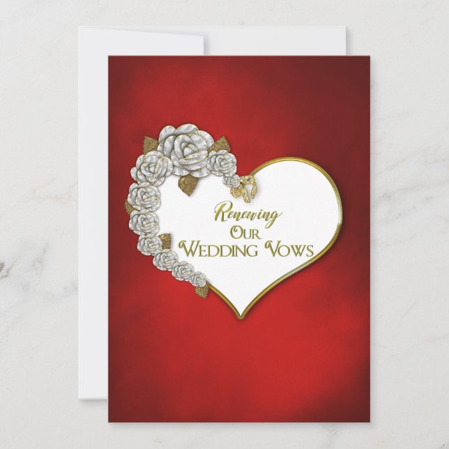 Valentine/Ro - Förnyelse av Bröllop Vows Invivitat Inbjudningar (Framsida)